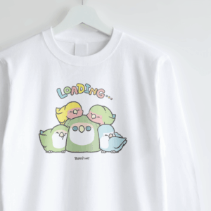 長袖Tシャツ BIRD SLEEP 眠りをテーマに描いたコザクラインコデザイン