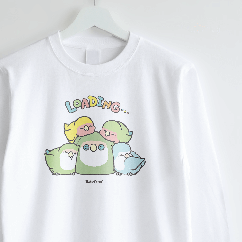長袖Tシャツ BIRD SLEEP 眠りをテーマに描いたコザクラインコデザイン