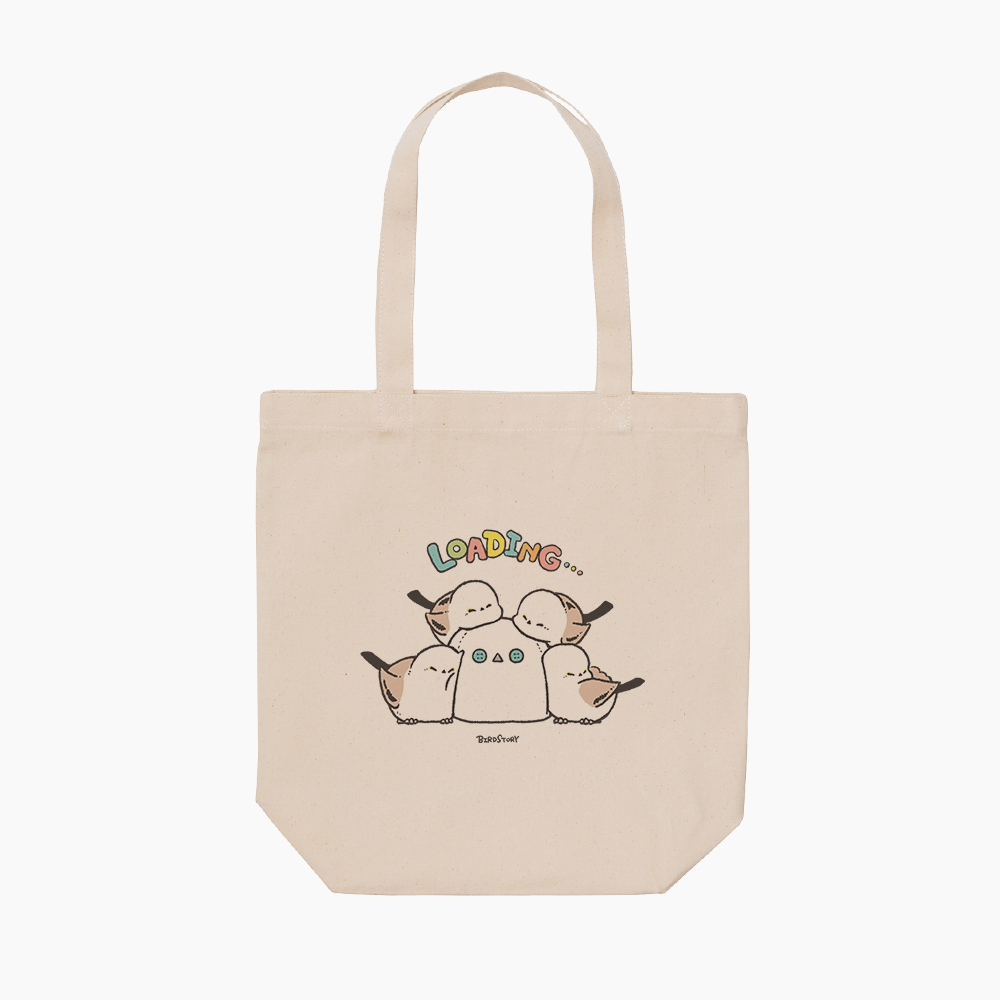 トートバッグ BIRD SLEEP 快適睡眠でローディング中 シマエナガ