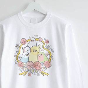 長袖Tシャツ カーネーション 母の日 Ribbon with Carnation 小さな鳥