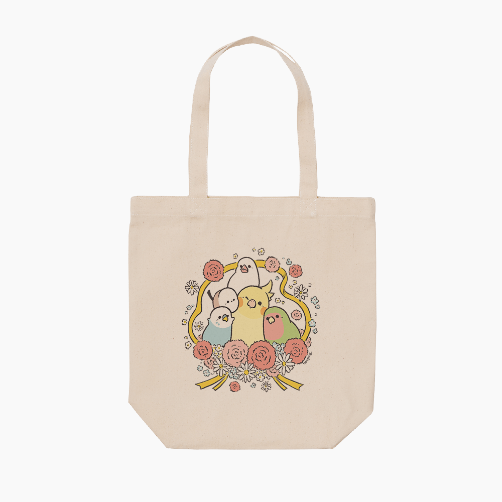 トートバッグ カーネーション 母の日 Ribbon with Carnation 小さな鳥