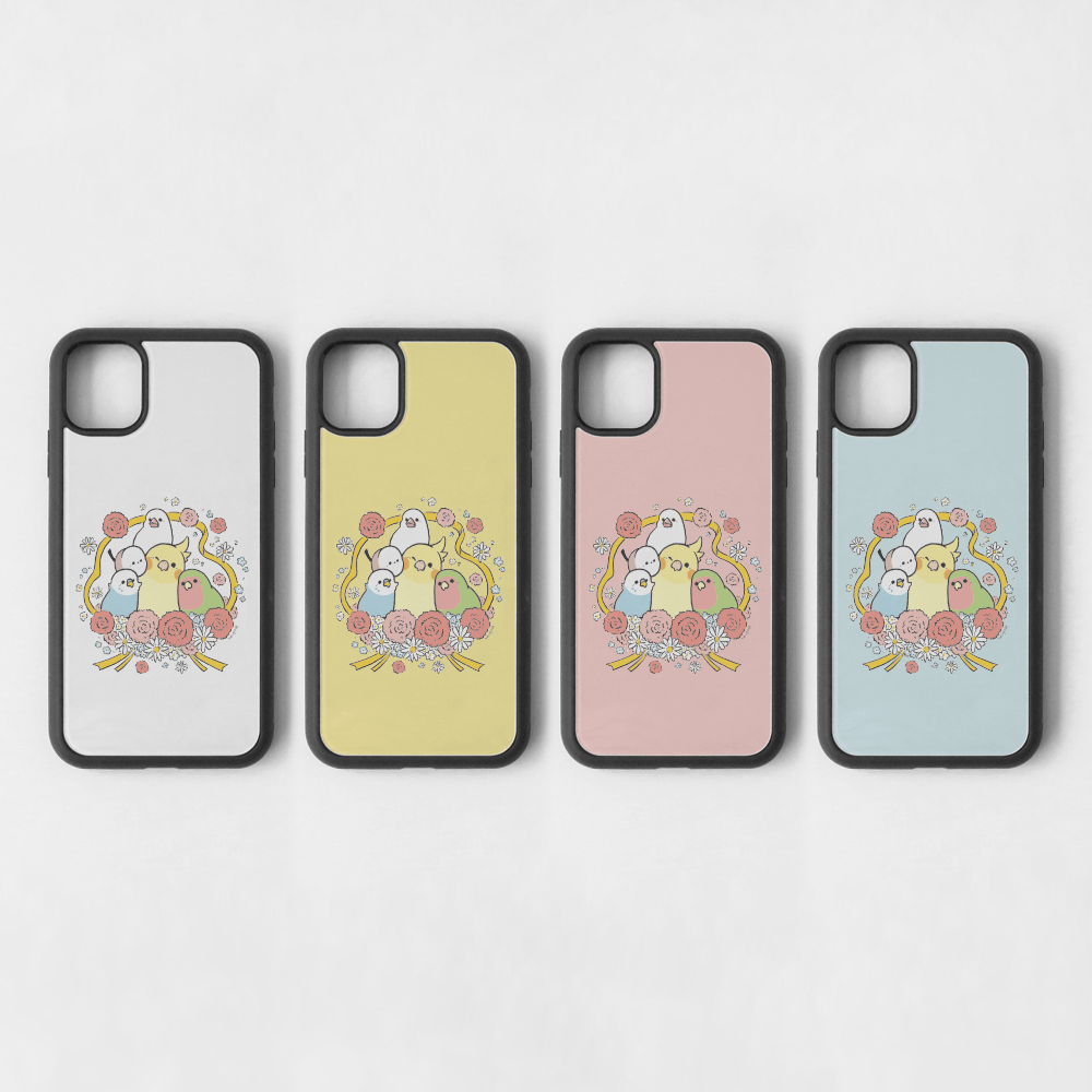 スマートフォンケース カーネーション 母の日 Ribbon with Carnation 小さな鳥