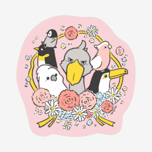 ステッカー シール カーネーション 母の日 Ribbon with Carnation 大きな鳥