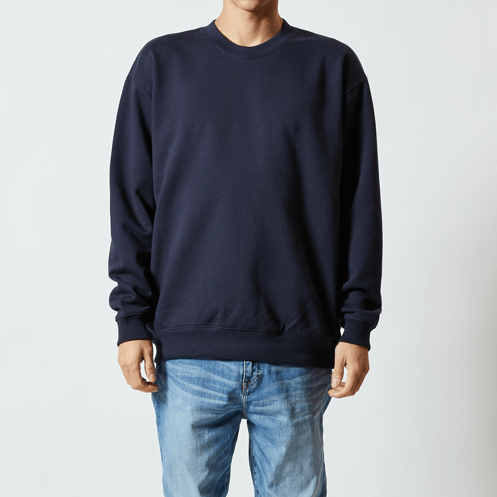 クールネック スウェット 男性モデル 182cm