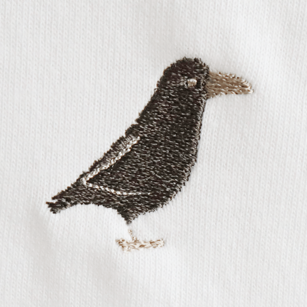 カラス crow 刺繍