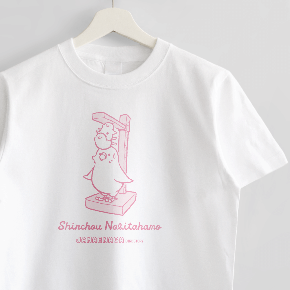 シマエナガデザイン Tシャツ ピンク