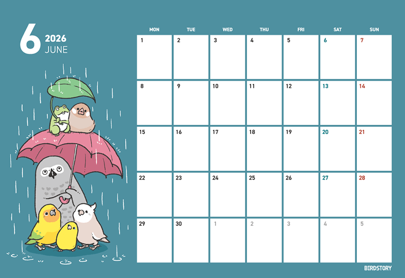 2026年6月 梅雨の傘 カエル ヨウム