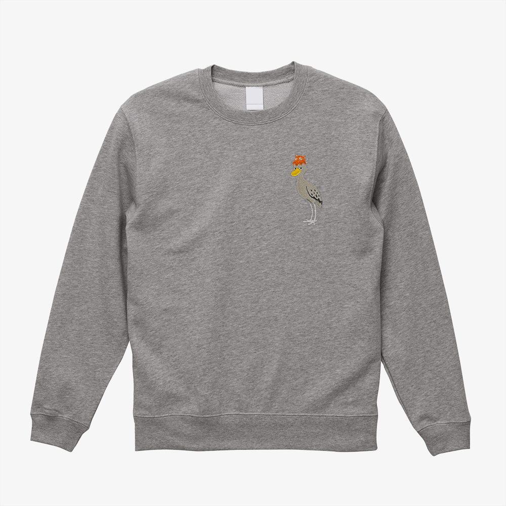 刺繍スウェット ミックスグレー