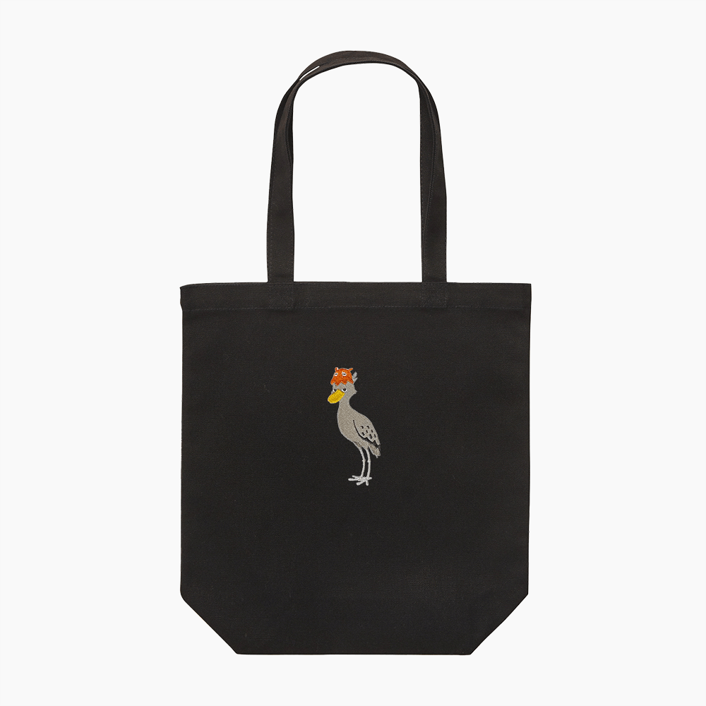 刺繍トートバッグ ブラック