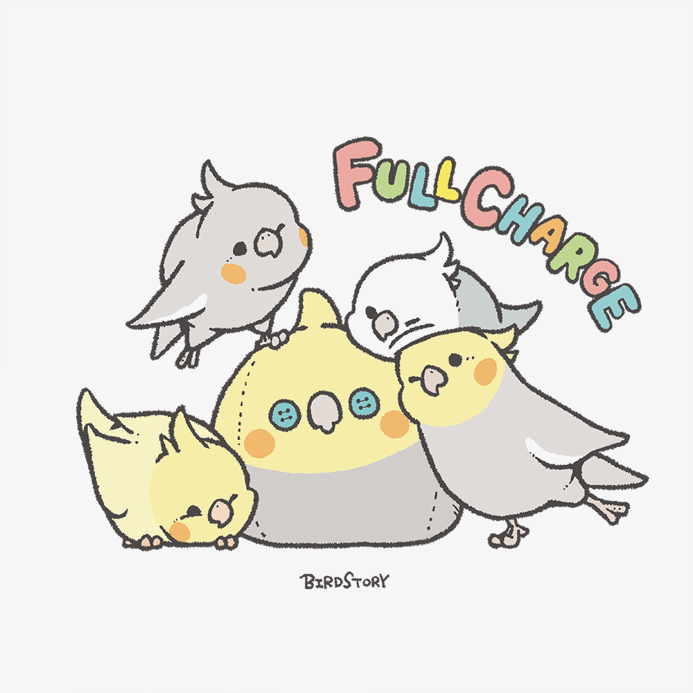 トートバッグ BIRD SLEEP フルチャージで元気いっぱい オカメインコ