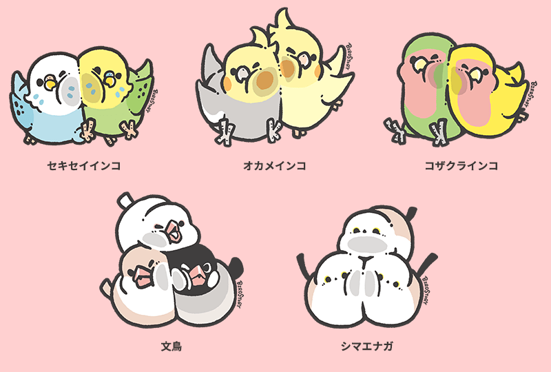 むぎゅっとくっつく鳥さんたち