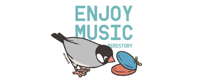 文鳥の日2025デザイン ENJOY MUSIC カスタネット×桜文鳥