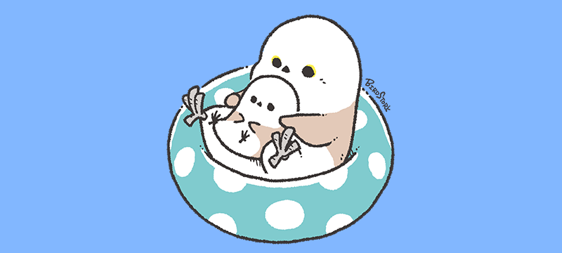 浮き輪とシマエナガ