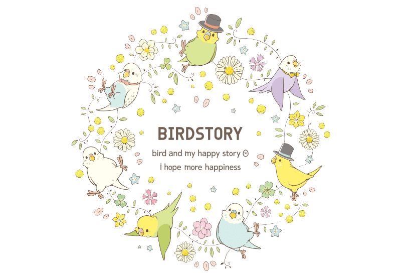 ことりとおはな 小鳥とお花 セキセイインコ